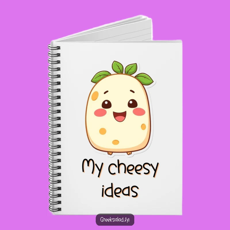 Funny Feta Cheese Smiling Notebook: Jot Down Cheesy Ideas