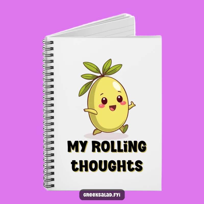 Funny Greek Olive Rolling Notebook: Jot Down Your Ideas with Mediterranean Wit!