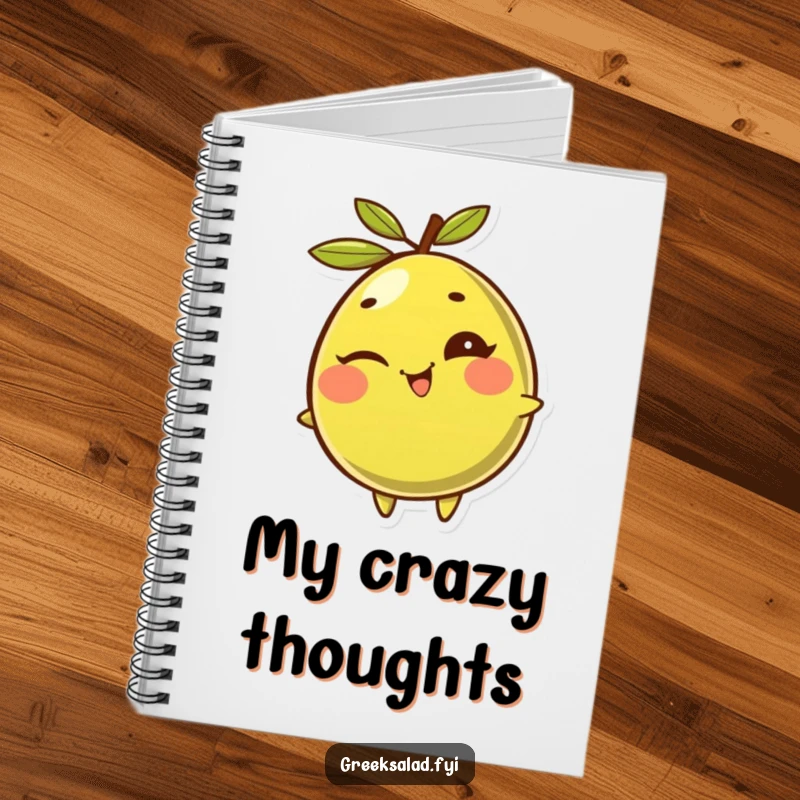 Funny Olive Notebook: A giggling, winking olive rolls gleefully across the cover, ready to capture your brilliant notes.