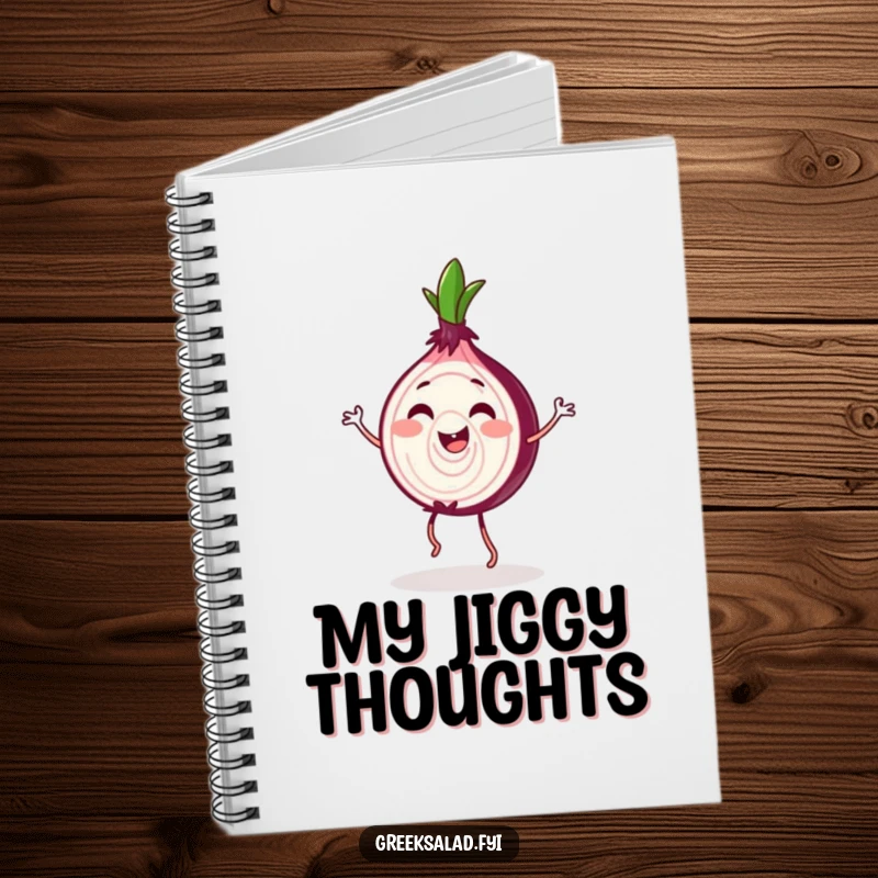 Funny Red Onion Jig Notebook: A happy red onion slice dances, perfect for jotting happy ideas.