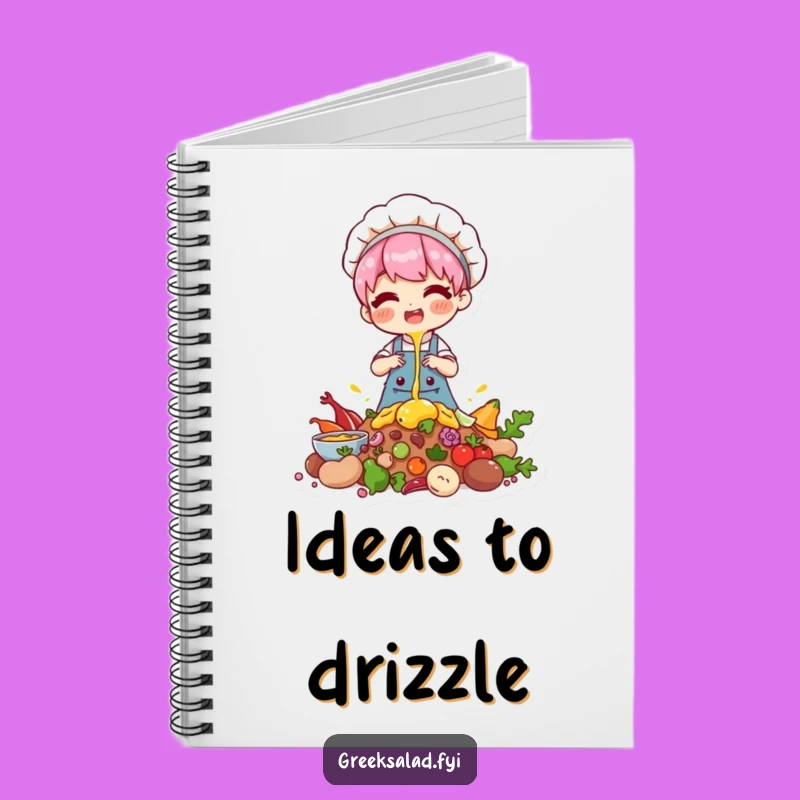 Funny Chef Notebook: Drizzling Character Journal, Baking Gift