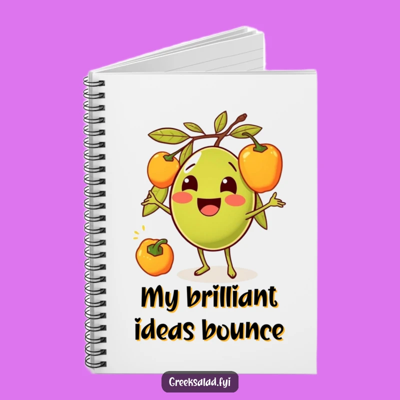Funny Olive Juggling Peppers Notebook: Jot Down Ideas with Hilarious Cartoon Flair
