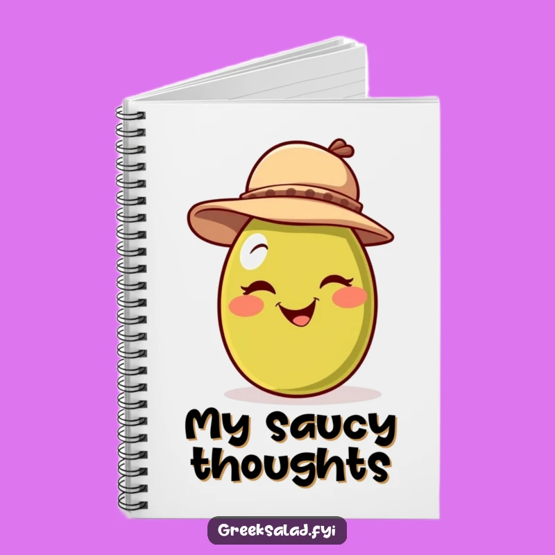Funny Winking Olive Hat Notebook - Jot Down Secrets, Hilarious Gift