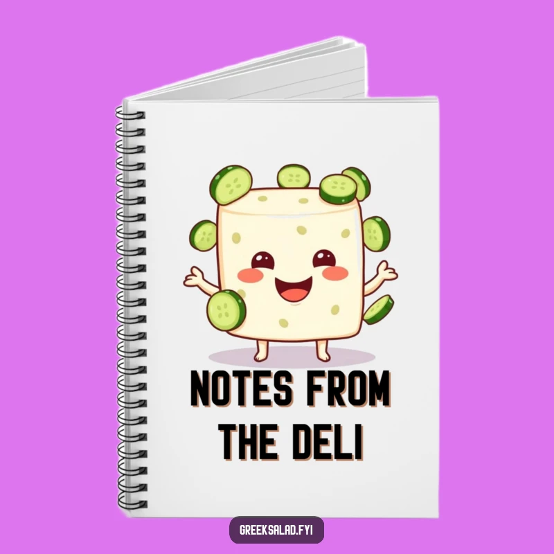 Funny Feta Cheese Juggling Cucumbers Notebook - Jot Down Ideas with a Smile
