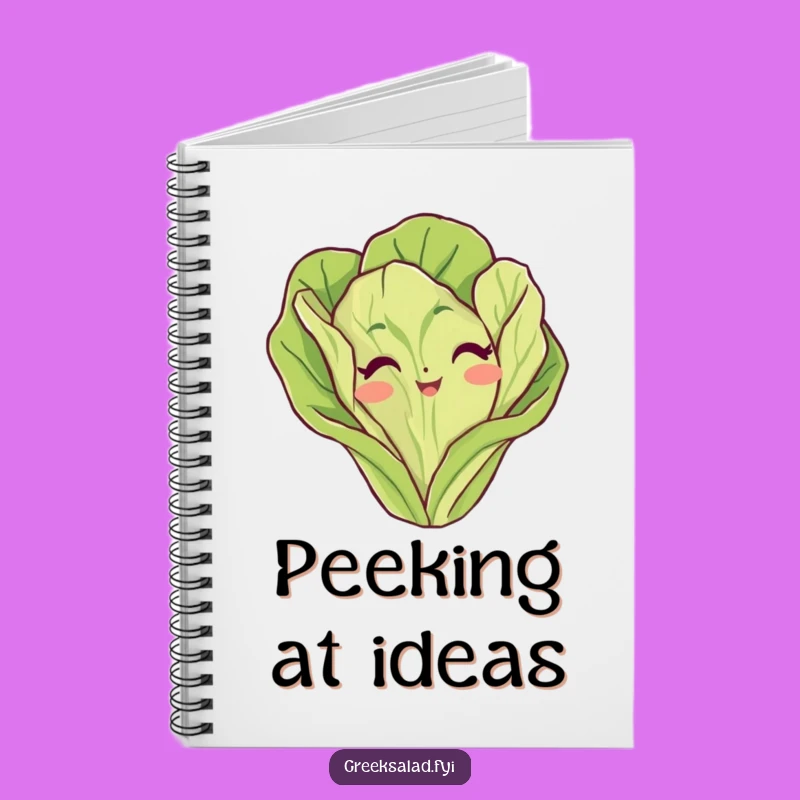 Funny Lettuce Leaf Peeking Notebook: Vegetable Character Journal, Perfect Funny Gift!