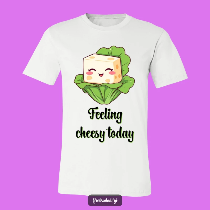 Funny Feta Cheese Winking T-Shirt: Wearable Humor for Dairy Enthusiasts