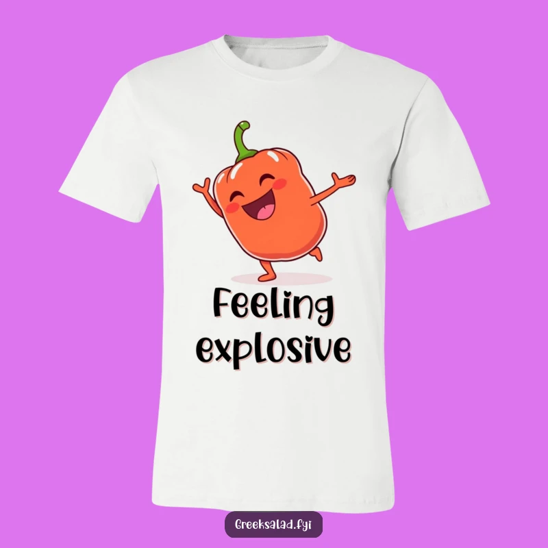 Funny Bell Pepper Cartwheel T-Shirt - Energetic Veggie Tee, Hilarious Gift for Active People