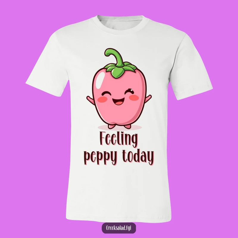 Funny Cheerful Bell Pepper T-Shirt: Wear Your Happy Veggie Vibe!