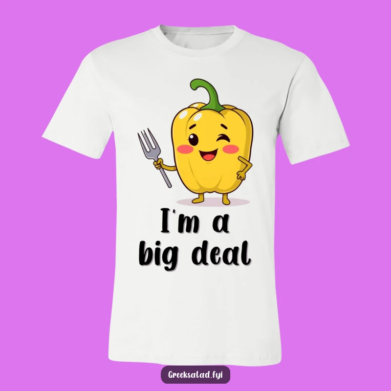Funny Chef Pepper T-Shirt - Jolly Bell Pepper Posing, Hilarious Vegetable Tee, Great Funny Gift!