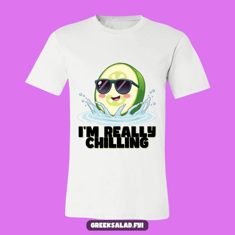 Funny Cucumber Sunglasses T-Shirt - Cool Veggie Splash Tee, Ultimate Humor Gift for Him or Her