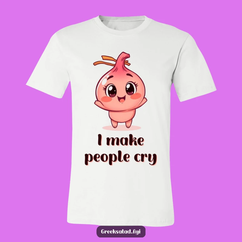 Funny Red Onion T-Shirt, Hilarious Spinning Character Tee for Veggie Fans