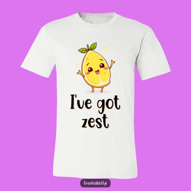 Funny Lemon Wedge Zest T-Shirt: Zippy Citrus Character Tee, Great Funny Gift!