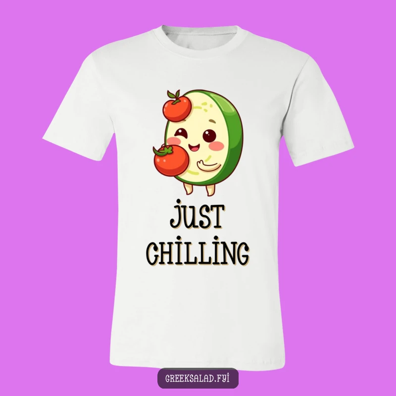 Funny Shy Cucumber T-Shirt: Cute Veggie Character, Perfect Humorous Gift Apparel