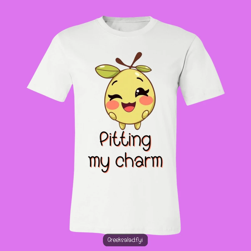 Funny Winking Olive T-Shirt - Punny & Playful Style