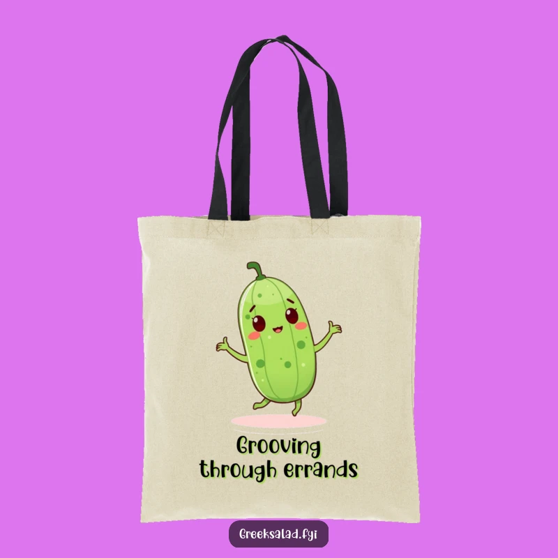 Funny Cucumber Dance Tote Bag: Carry Your Goods with a Jiggle