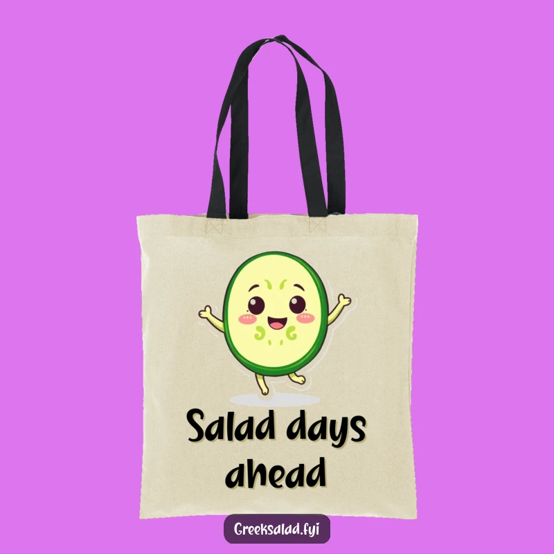 Funny Cucumber Jump Tote Bag - Durable Veggie Cartoon Bag, Perfect Funny Gift for Shoppers
