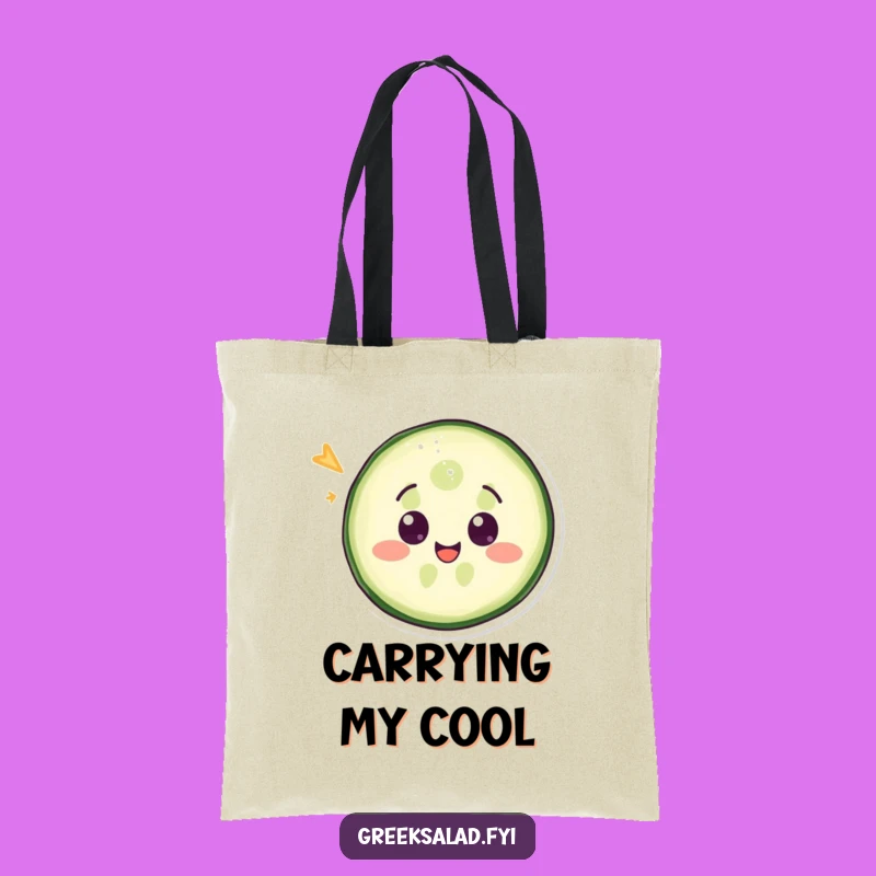 Funny Cucumber Slice Wink Tote Bag - Stylish Humor for Everyday Errands