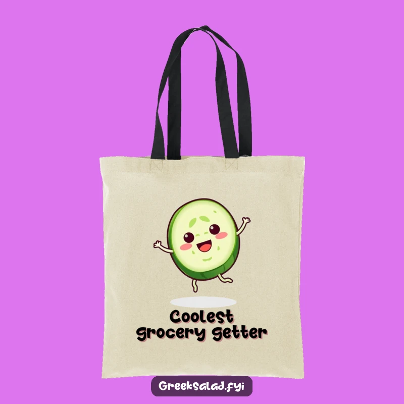 Funny Cucumber Tote Bag: Carry Your Coolness with This Spinning Slice!