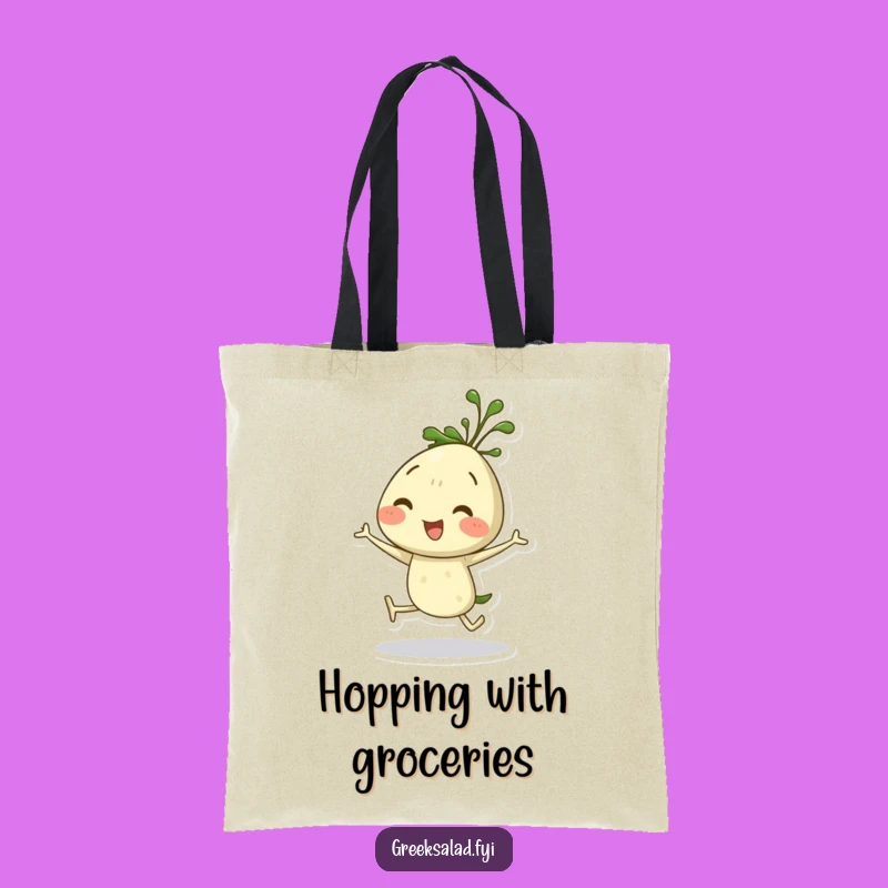 Funny Dill Sprig Hopping Tote Bag: Herb Character Carryall, Ideal Funny Gift!