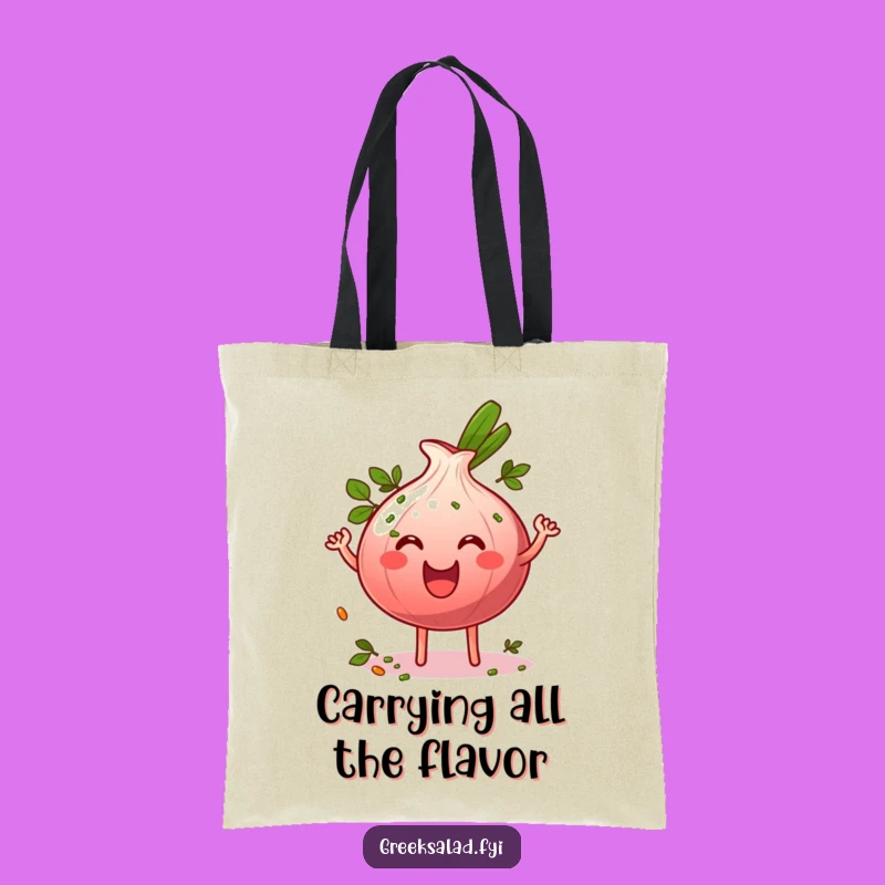 Funny Onion Ring Tote Bag - Whimsical & Practical Herb Lover's Gift