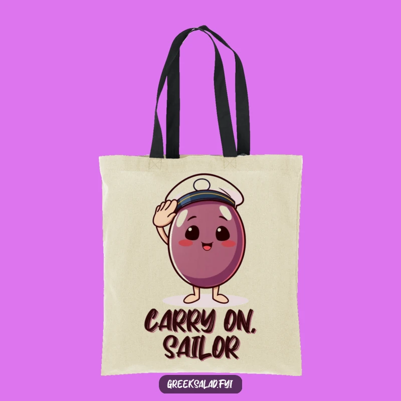 Funny Sailor Olive Tote Bag - Cheerful Nautical Carry-all, Perfect Funny Gift for Beach Lovers!