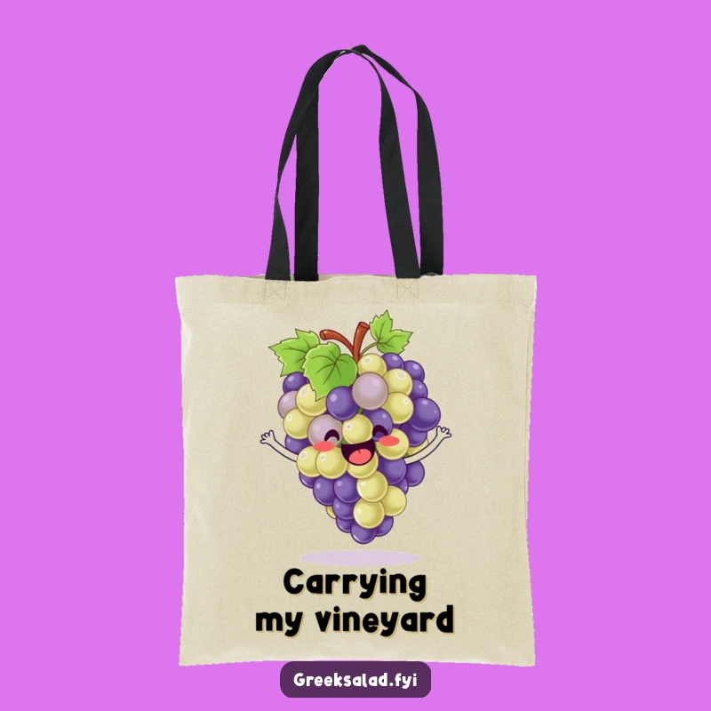 Funny Tote Bag: Bouncing Grapes, Enthusiastic Accessory