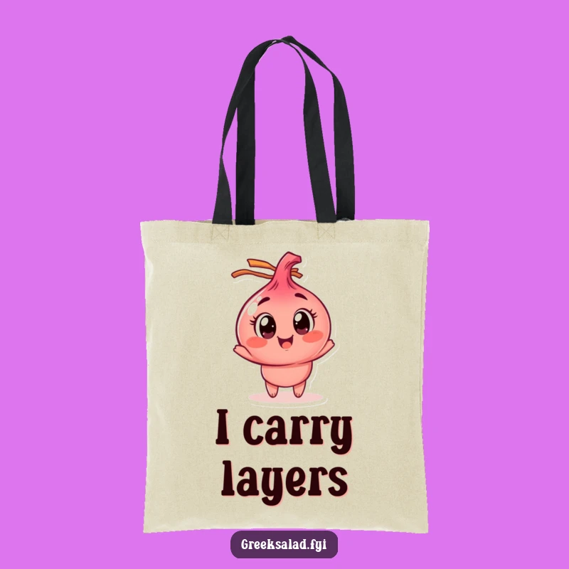 Funny Red Onion Tote Bag, Hilarious Spinning Veggie Accessory for Groceries