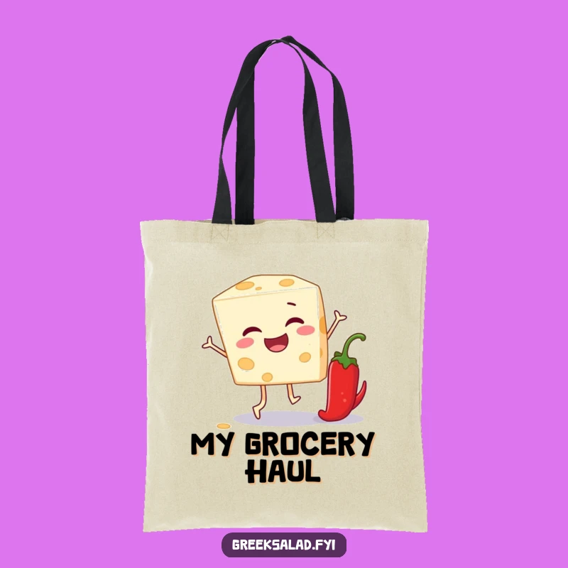 Funny Feta Cheese Leapfrog Tote Bag: Carry Your Laughs in Style