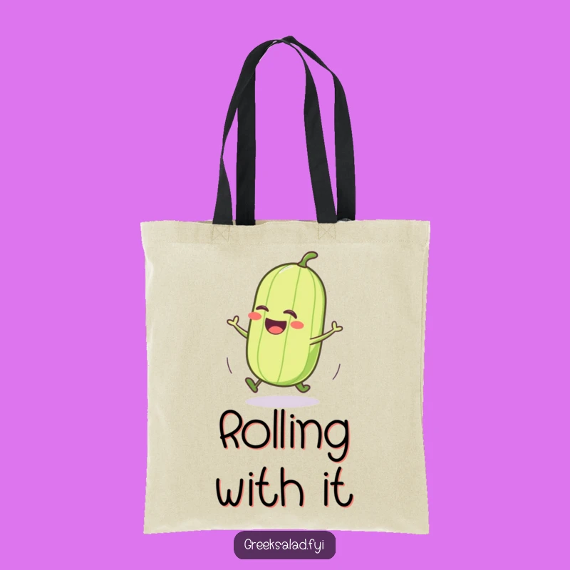 Funny Cucumber Roll Tote Bag, Hilarious Veggie Accessory for Everyday Errands